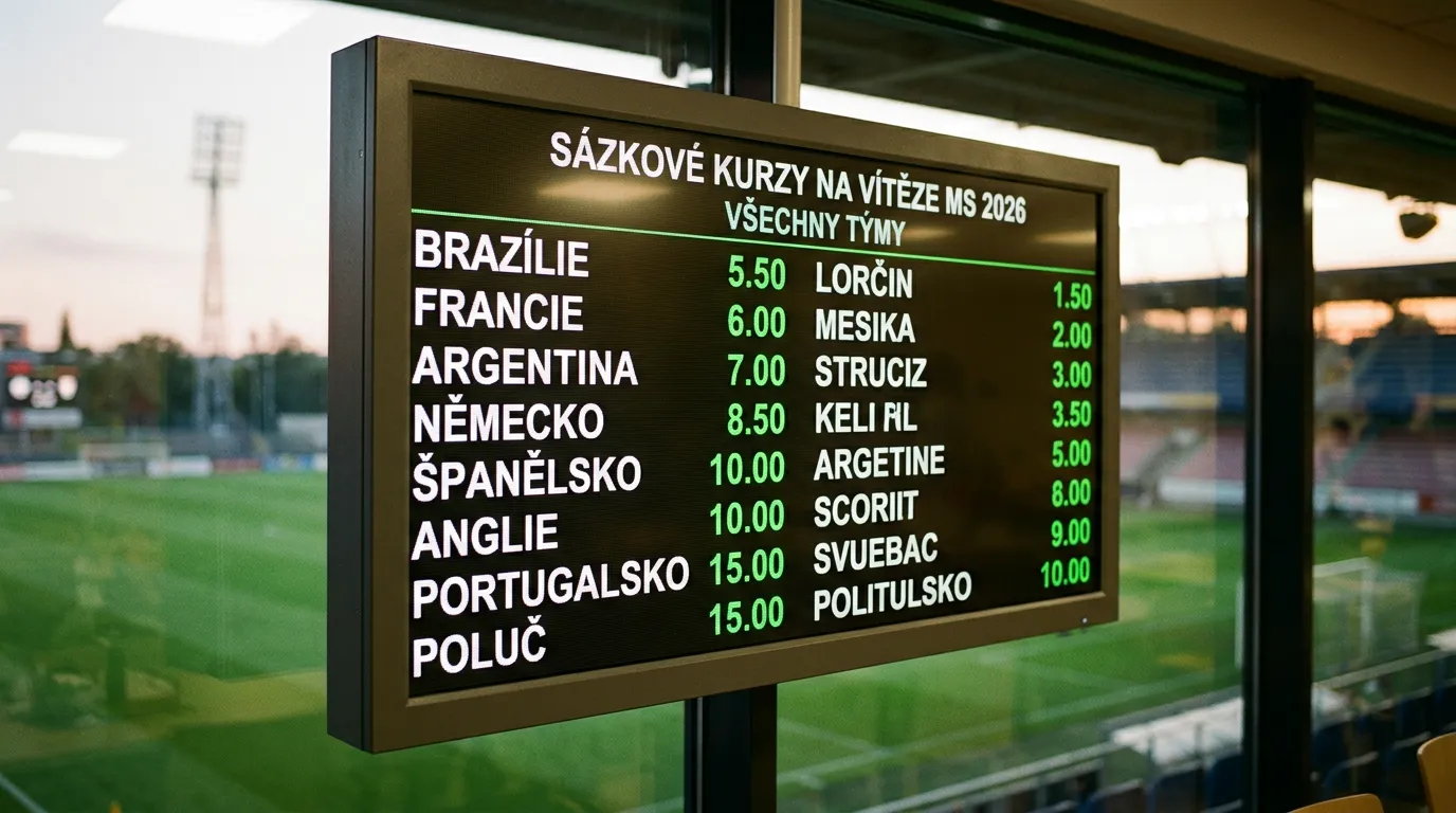 Kurzy na celkového vítěze mistrovství světa ve fotbale 2026